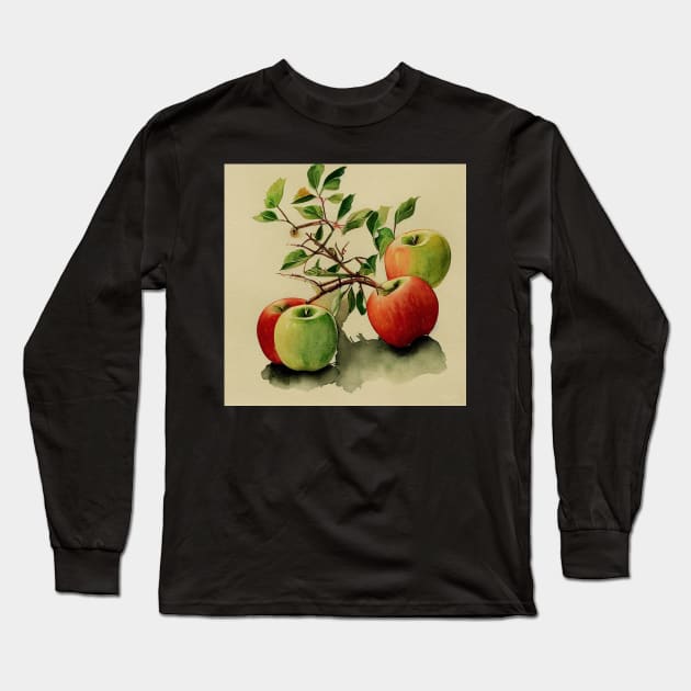 Red and Green Apples Long Sleeve T-Shirt by fistikci